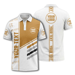 bold geometric stripes & custom text placeholder modern polo shirt