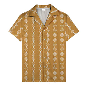 chain link custom logos black white all over hawaiian shirt