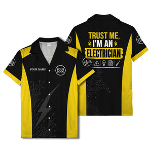 circuit board lightning bolt hawaiian shirt for tech lovers