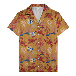 coral reef lobsters & watercolor logo repeat hawaiian shirt