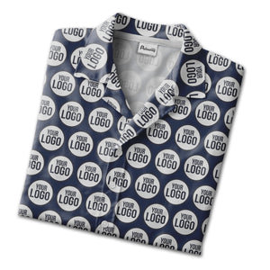Custom Logo Hawaiian Shirt - Geometric Circle Repeat Pattern Branded Corporate Wear