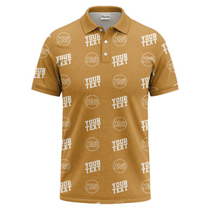 custom logo & text repeat pattern personalized polo shirt