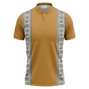 custom logo vertical stripe polo shirt for men - professional branding
