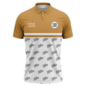 custom logos repeat monochrome black white corporate polo shirt