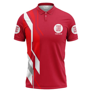 custom multi color geometric abstract modern men's performance polo shirt