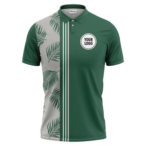tropical palm leaves polo shirt hawaiian shirt