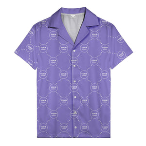 customizable logo circles and dotted lines monochrome hawaiian shirt