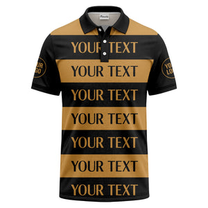 customizable text on bold horizontal stripes polo shirt