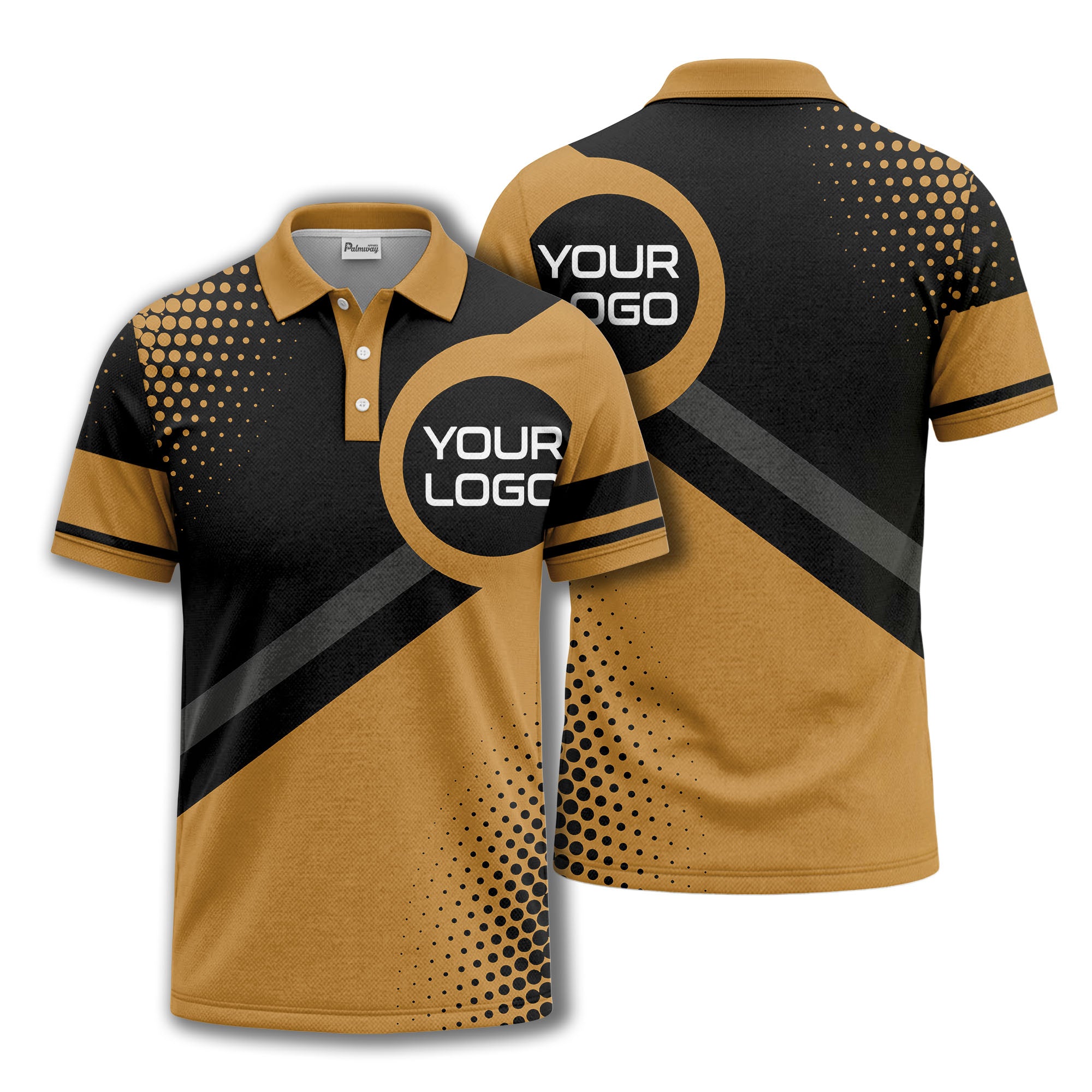 diagonal stripe custom logo corporate polo shirt