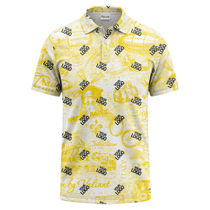 eiffel tower & airship sketched landmark polo shirt for men
