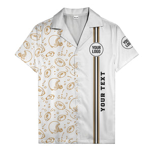 football helmets play diagrams cartoon sports hawaiian shirt for men