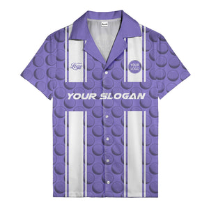 golf ball & white stripe repeat hawaiian shirt for golfers