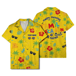 hibiscus palm sunglasses watercolor hawaiian shirt for men