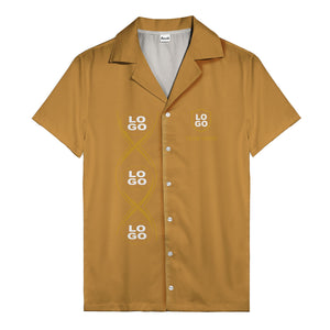 infinity symbol & shield crest black gold hawaiian shirt for men