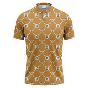 interlocking chain link logo repeat monochrome graphic polo shirt for men