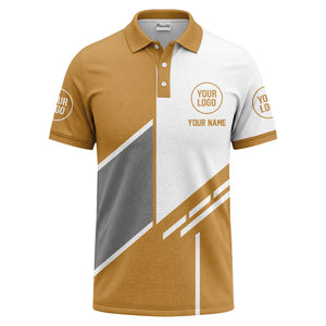 modern diagonal stripe custom logo men's golf polo shirt