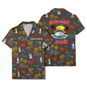 palm trees sailboats hibiscus island paradise hawaiian shirt