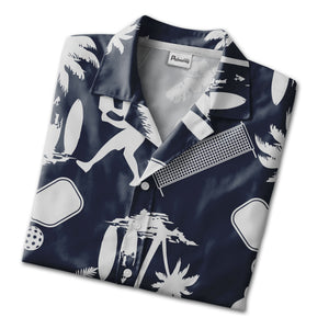 Pickleball Hawaiian Shirt - Surf Tropical Palm Trees Paddles & Beach Vibes
