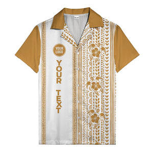 polynesian tribal turtles & hibiscus stripes black white hawaiian shirt