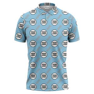 repeating geometric circle logo graphic polo shirt - custom branding available