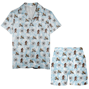 Sasquatch Golfing Among Tropical Florals Hawaiian Shirt For Men