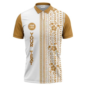 sea turtles hibiscus polynesian tribal black white polo shirt for men