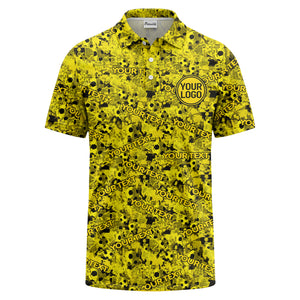 soccer ball camouflage custom logo polo shirt for men