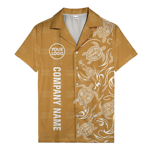 tribal black sea turtles riding waves hawaiian shirt