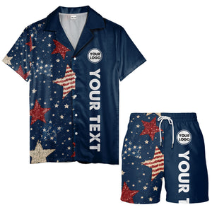 vintage stars & stripes american flag hawaiian shirt for men
