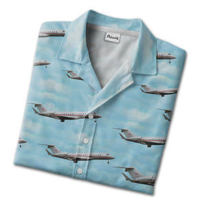 Vistajet Bombardier Global Inspired Stylis Hawaiian Shirt