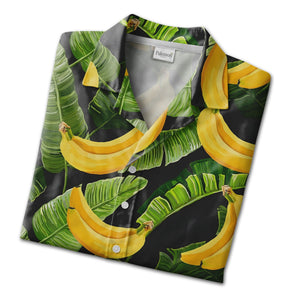 Watercolor Banana Bunch Hawaiian Shirt on Natural Off-White