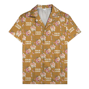 watercolor floral d20 dice hawaiian shirt with custom logo space