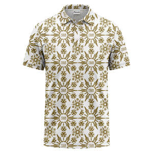 watercolor sunburst floral repeat pattern golf polo shirt