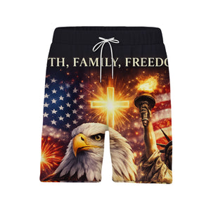 America 250 Bald Eagle Hawaiian Shirt - Statue of Liberty & Fireworks Realistic Print