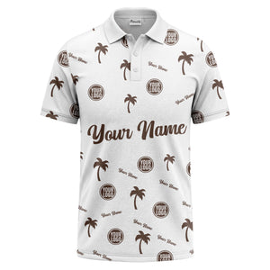 black palm tree silhouettes personalized polo shirt with custom logos