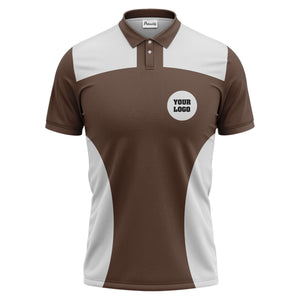 black white contrast panel customizable logo polo shirt for men