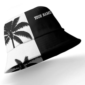 black white palm tree silhouette contrast tropical hawaiian shirt for men