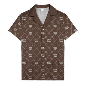 black & white quilted diamond custom logo hawaiian shirt