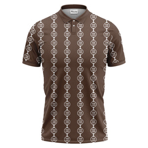 chain link customizable logos black white graphic polo shirt