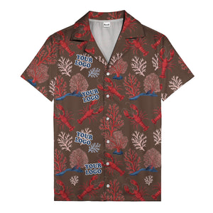 coral reef lobsters & watercolor logo repeat hawaiian shirt