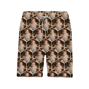 Custom Baby Photo Hawaiian Shirt - Personalized Hexagon Pattern Family Gift Idea