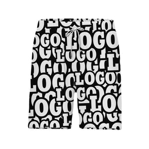 Custom Logo Hawaiian Shirt - Bold Typographic Text Repeat Black Grey Modern Print