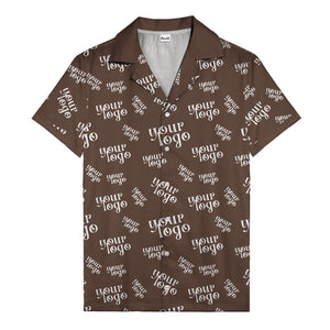 custom logo repeat typography hawaiian shirt for personalized style