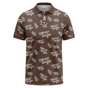 custom logo repeat typography minimalist polo shirt