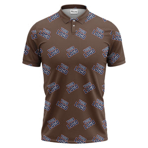 repeating custom logo illustration polo shirt for personalized hawaiian style