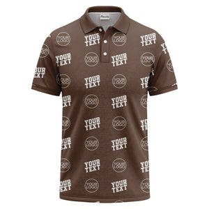 custom logo & text repeat pattern personalized polo shirt