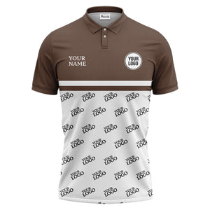 custom logos repeat monochrome black white corporate polo shirt