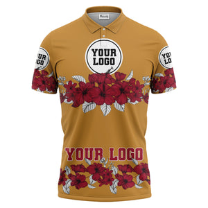 hibiscus floral polo shirt hawaiian shirt
