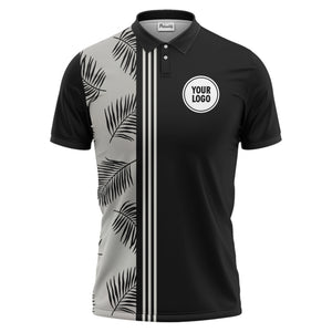 tropical palm leaves polo shirt hawaiian shirt