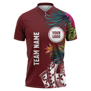 tropical floral team polo shirt hawaiian shirt